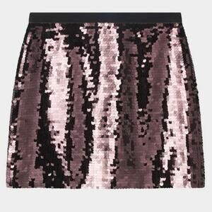 NWT A.L.C. Cleo Sequined Mini Skirt in Merlot SZ 2